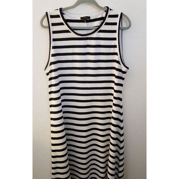 J. Crew Black and White Striped 100% Cotton Sleeveless Maxi Dress XXL EUC - Picture 3 of 12